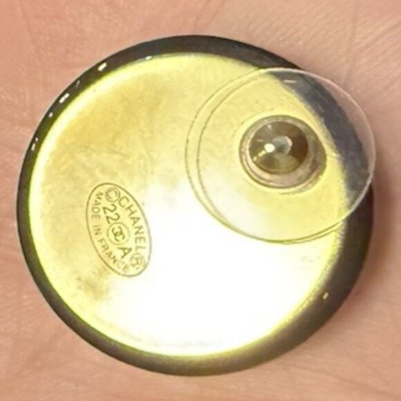 Authentic CHANEL Earrings Black Gold Made in France Authenticated Like New - Picture 7 of 9